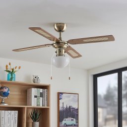 Lindby ceiling fan with light Rakan, quiet, Ø 106 cm