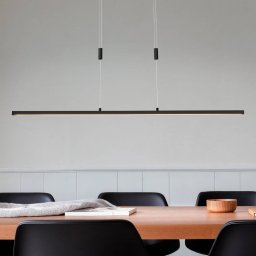 Lindby LED hanging light Arneja, black, CCT, height-adjustable