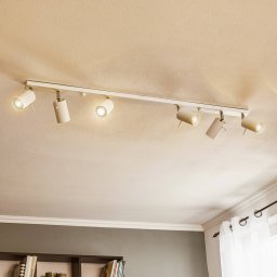 SOLLUX LIGHTING Downlight Round, white, 6-bulb linear