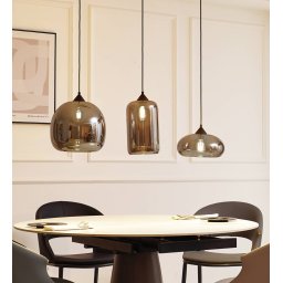 Lindby Arloris hanging light with 3 smoked glass shades