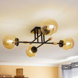 Alfa Sinzig ceiling light in black and gold