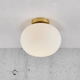 Nordlux Ceiling light Alton with a glass shade, brass/opal