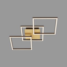 Briloner Frame LED ceiling lamp, gold, dimmable, 3-bulb
