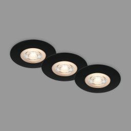 Briloner Kulana LED recessed spotlight black set of 3 IP65