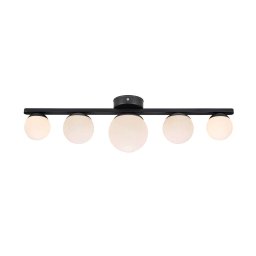 Markslöjd Bathroom ceiling light Puro black 5-bulb glass