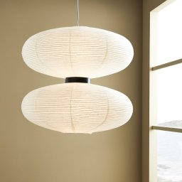 Markslöjd Dual pendant light with white paper shade
