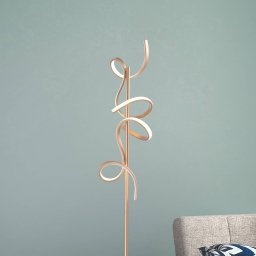 JUST LIGHT. GmbH LED floor lamp Curls, brass, metal, 156 cm high, dimmable