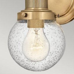 Quintiesse Poppy bathroom wall light, one-bulb, brass