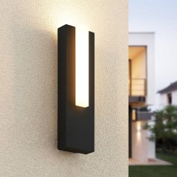 Lucande LED outdoor wall light Virgalia, 31cm, anthracite, IP65