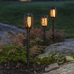 STAR TRADING Flame Mini LED solar light in a set of 3