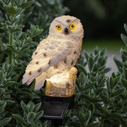 STAR TRADING Owl LED solar light with a ground spike