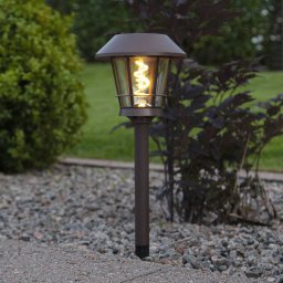 STAR TRADING Fergus LED solar pillar light, lantern shape