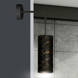 EMIBIG LIGHTING Joni wall lamp, textile, 1-bulb, black marbled