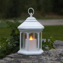 STAR TRADING Linta LED table lamp in lantern form, white