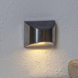 STAR TRADING Wally LED solar wall light, silver, set of 2