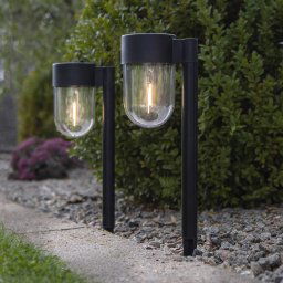 STAR TRADING Cupola LED solar pillar light, set of 2