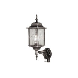 Elstead Wexford outdoor wall light, sensor, black/silver