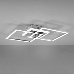 Reality Leuchten Venida LED ceiling light, square, chrome