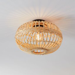 EGLO Amsfield ceiling light made of bamboo, oval