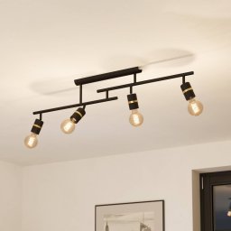 EGLO Lurone ceiling light, black, 4-bulb