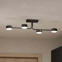 EGLO Clavellina LED ceiling light, black, 4-bulb