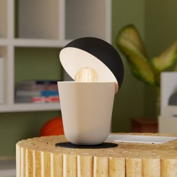 EGLO Batabano table lamp with bonnet, sand colour/black