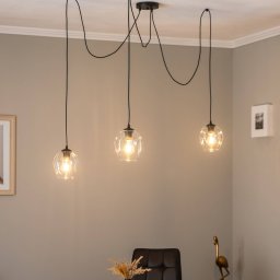 EMIBIG LIGHTING Starla hanging light, decentralised, 3-bulb, clear, glass, E27