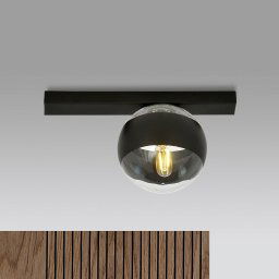 EMIBIG LIGHTING Linear ceiling light, black/clear, 1-bulb