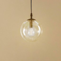 EMIBIG LIGHTING Glassy pendant light, black, clear, glass, Ø 14 cm, E14