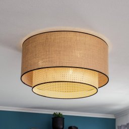 Duolla Big Boho ceiling light, rattan, beige/black
