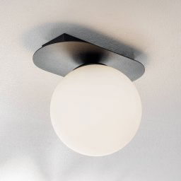 EMIBIG LIGHTING Plaza ceiling lamp, black/opal, 1-bulb