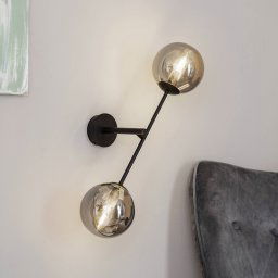 EMIBIG LIGHTING Wall lamp Linear, black/graphite, 2-bulb