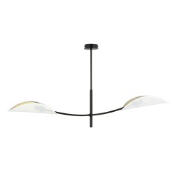 EMIBIG LIGHTING Lotus ceiling lamp, black/white/gold, 2-bulb