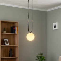 EMIBIG LIGHTING Glam pendant light, black/opal, 1-bulb