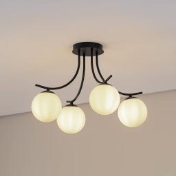 EMIBIG LIGHTING Boston ceiling lamp, black/opal, 4-bulb