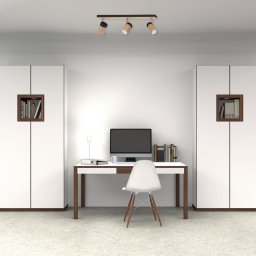 Eko-Light Baron ceiling spotlight, 3-bulb, black/wood