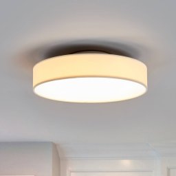 Lindby LED ceiling lamp Saira, Ø 30 cm, white, textile