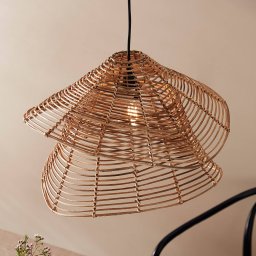 PR Home Olga pendant light made of rattan, Ø 51 cm