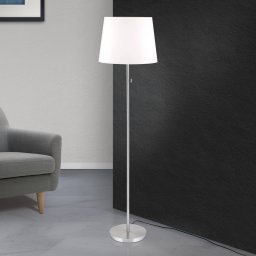 ORION Ludwig textile floor lamp, matt nickel