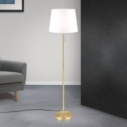 ORION Ludwig textile floor lamp, antique brass