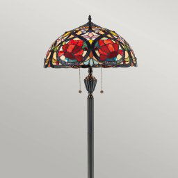 QUOIZEL Larissa floor lamp with a Tiffany-style lampshade