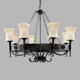 Searchlight Cartwheel chandelier, 8-bulb