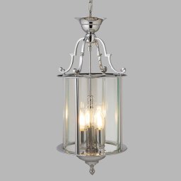 Searchlight Bevelled Lantern pendant light, glass, chrome