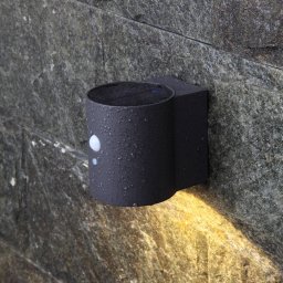 Megatron Loky LED solar wall light, sensor, round