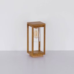 Globo Candela pillar light in a wood look, height 35 cm