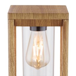 Globo Candela pillar light in a wood look, height 50 cm