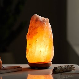 Globo Stone salt crystal table lamp, natural colour