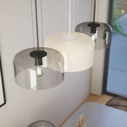 Eco-Light Gibus S30 pendant light, glass lampshade, grey