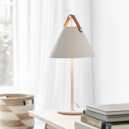 DFTP by Nordlux Metal table lamp Strap with leather strap, white