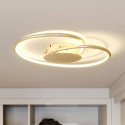 Lindby Joline LED ceiling lamp, Ø 45 cm, gold-coloured, metal